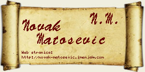 Novak Matošević vizit kartica